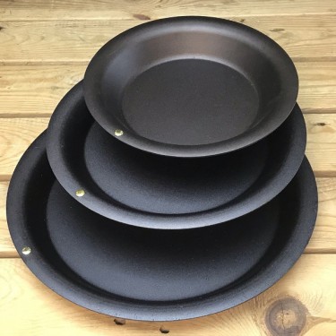 Set of 3 Spun Iron Pie Dishes