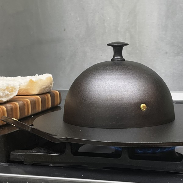 Spun Iron Burger Dome. A cooking & baking lid for use indoors & outdoors Spun Iron Burger Dome. A cooking & baking lid for use indoors & outdoors
