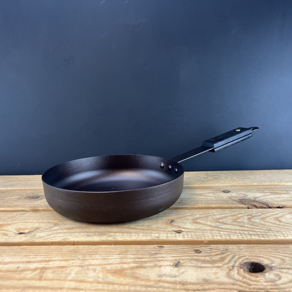 Ebonised Black 9" (23cm) Spun Iron Chef's pan