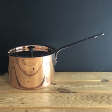 Copper 7" (18cm) spun saucepan and lid