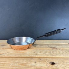 Copper 8" (20cm) spun frying pan with black ebonised oak handle