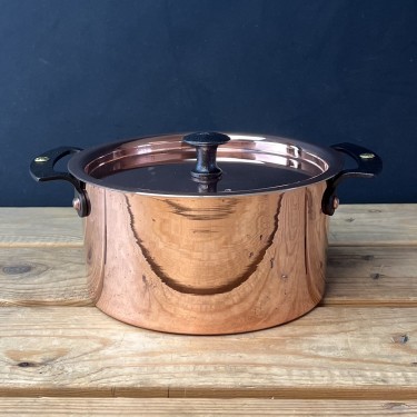 Copper 6" (15cm) spun stockpot and lid  