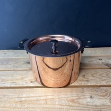 Copper 7" (18cm) spun stockpot and lid