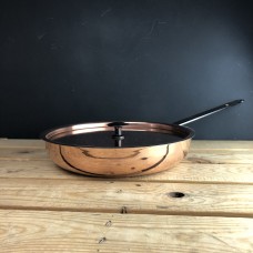 Copper 11" (28cm) spun chef's pan and lid