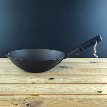 Ebonised Black 11" (28cm) Spun Iron Wok