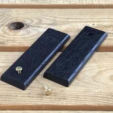 Ebonised Black Replacement Oak Handle Covers for Iron Pans