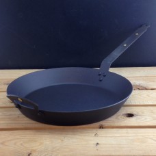 12" (30cm) Oven Safe Spun Iron Frying Pan with front handle