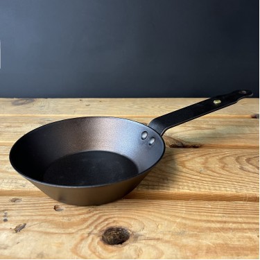 6'' Deep blini pan, a small 15.5cm Oven Safe spun iron frying pan 