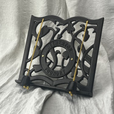 Cast iron Cookery Book Stand black and gold FREE DELIVERY TO USA