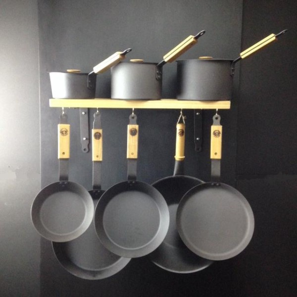 The Ultimate Pan Set including oak pan storage rack