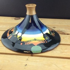 Smoke Sunset Tagine Lid with oak knob by Rachel Frost