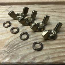 Brass wing nuts and bronze washers