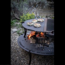 Half and half split chapa with fire table