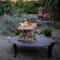 Giant black iron split fire table