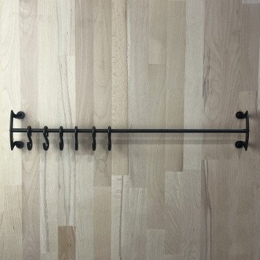 Black iron pan and utensil rail Black iron pan and utensil rail