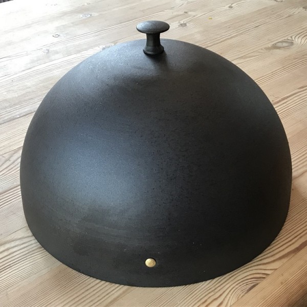 Spun Iron Cooking Bell lid. A cooking & baking lid for use indoors & outdoor