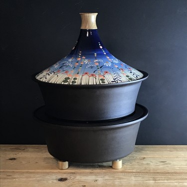 Spun Iron Outdoor Hob with Meadow Flower tagine by Rachel Frost