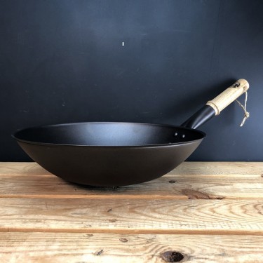 13" (33cm) Spun Iron Round Bottom Wok